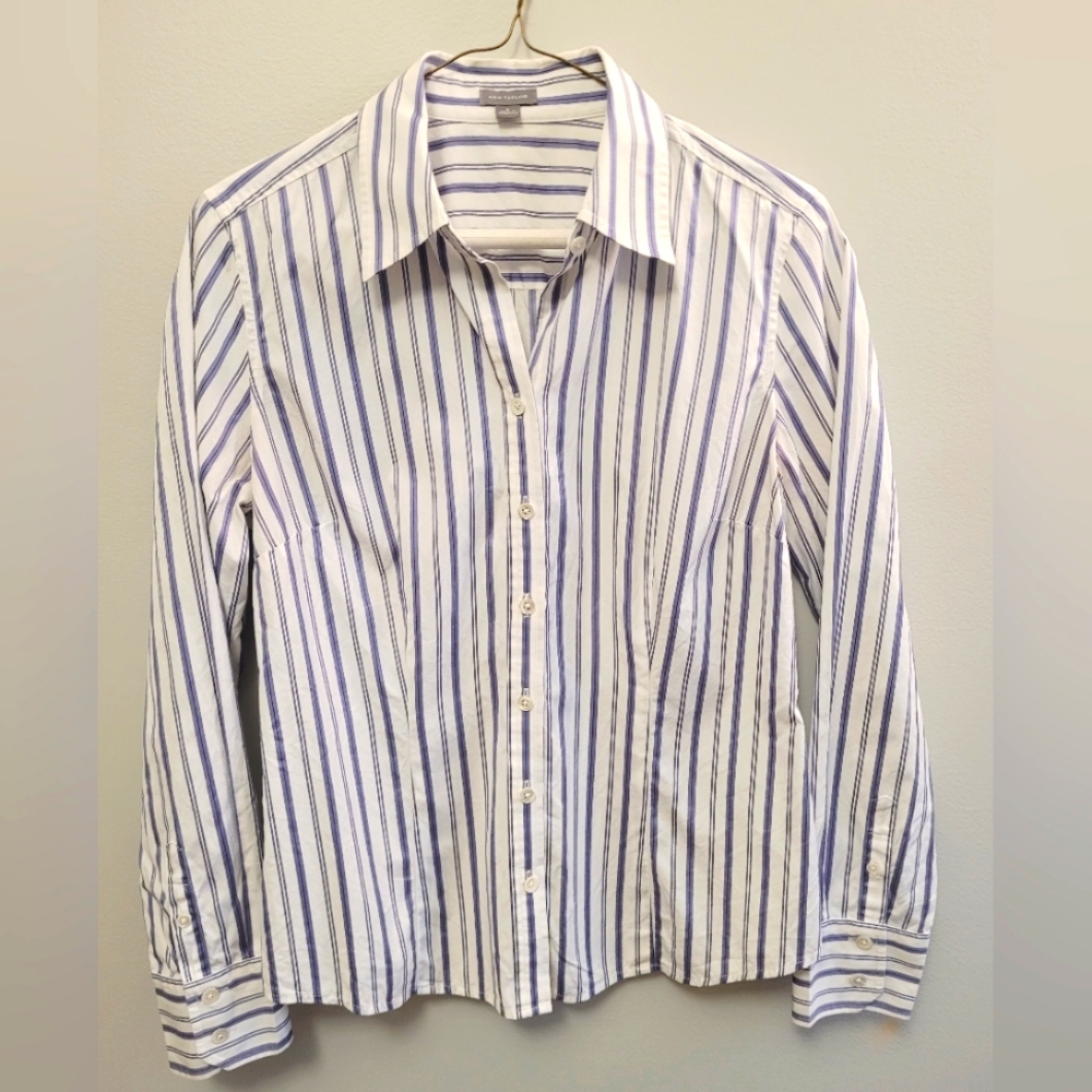 Ann Taylor striped button down shirt